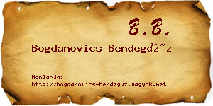 Bogdanovics Bendegúz névjegykártya